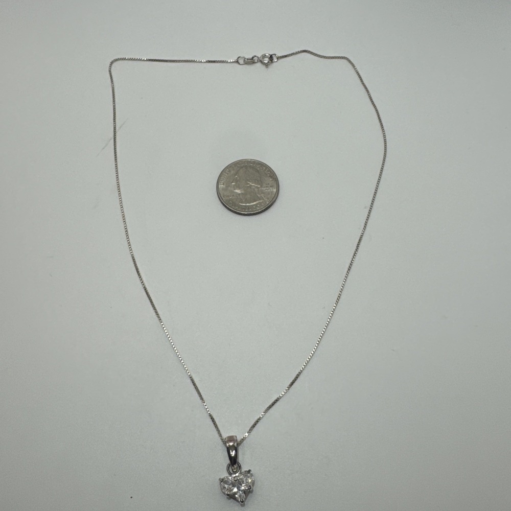 925 FDJ Italy Sterling Silver Heart Pendant Necklace, 3.95g Chain 18"